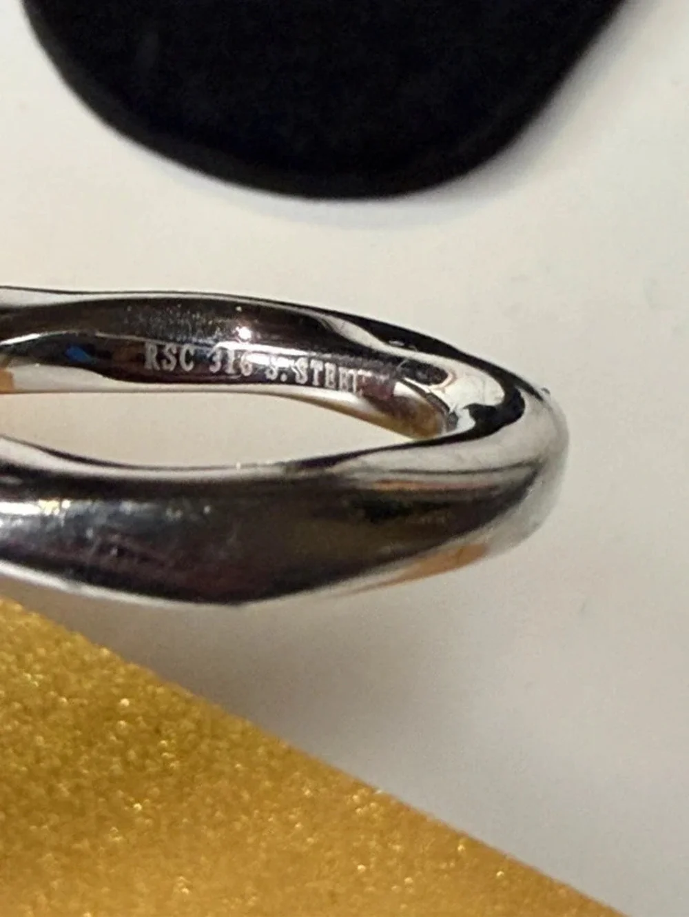 RSC 316L Stainless Steel Silver Twisted Ring Size 10